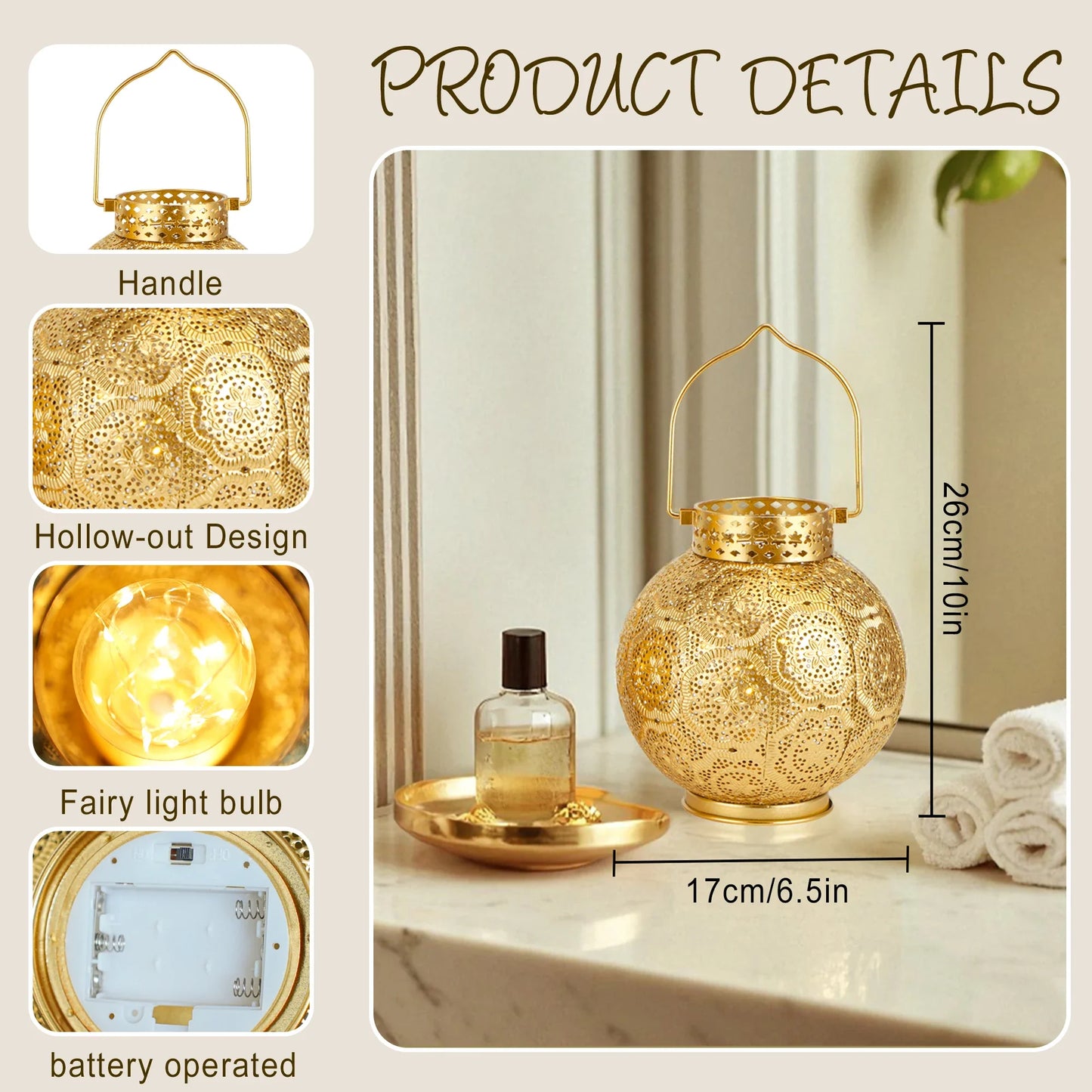 Set of 2 Moroccan Style Metal Table Lamp