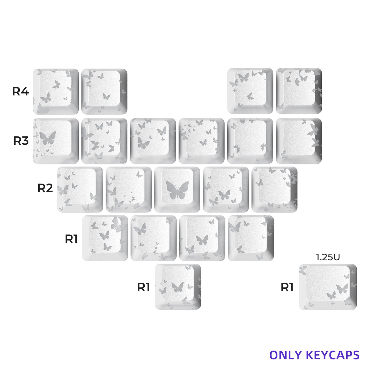 XVX FlutterBloom OEM Profile IMD-Tech 21-Key Keycap Set