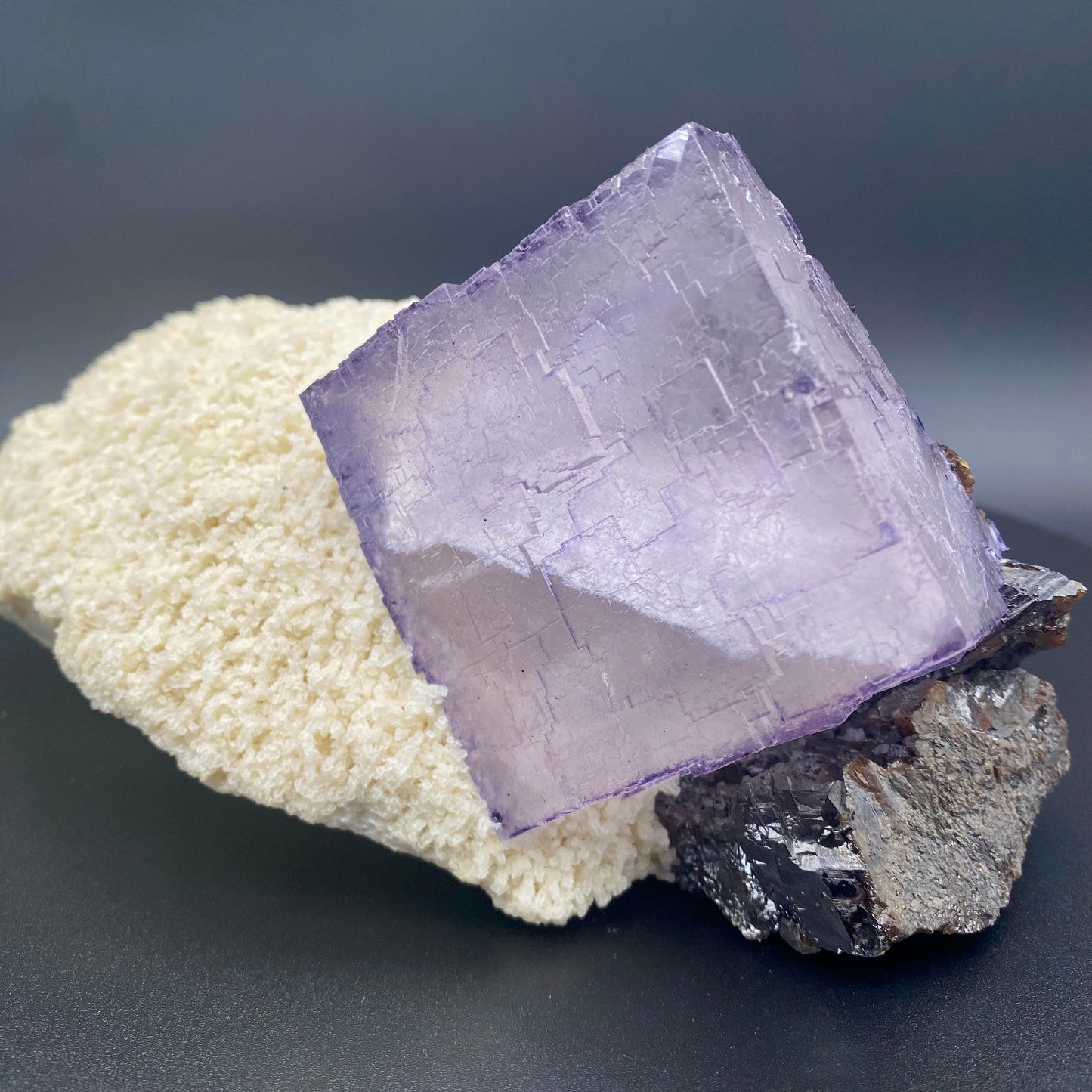 4.3 lb. Elmwood Mine Fluorite on Barite with Sphalerite