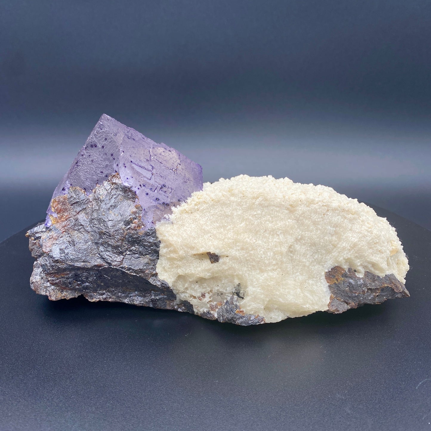 4.3 lb. Elmwood Mine Fluorite on Barite with Sphalerite