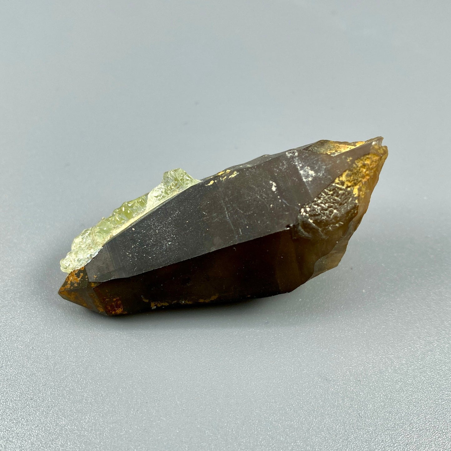 19.98 g. Hyalite Opal on Smoky Quartz