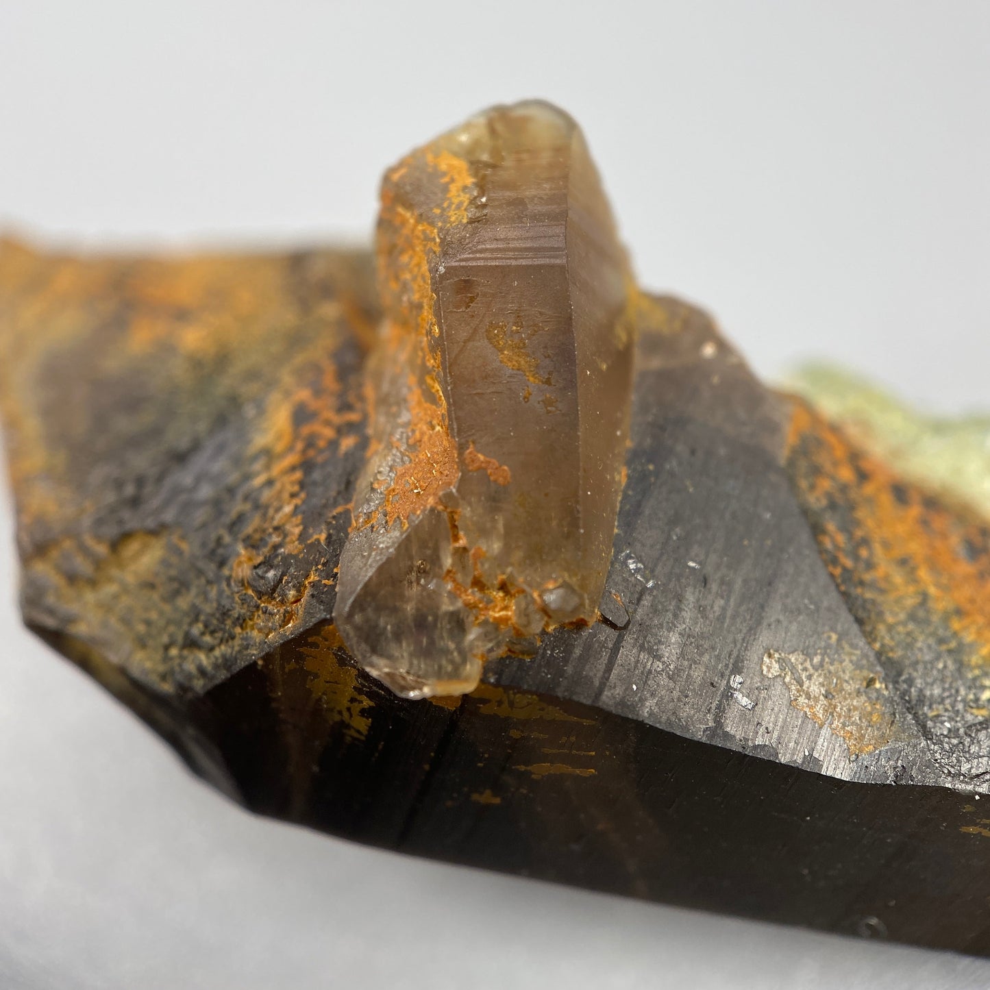 19.98 g. Hyalite Opal on Smoky Quartz